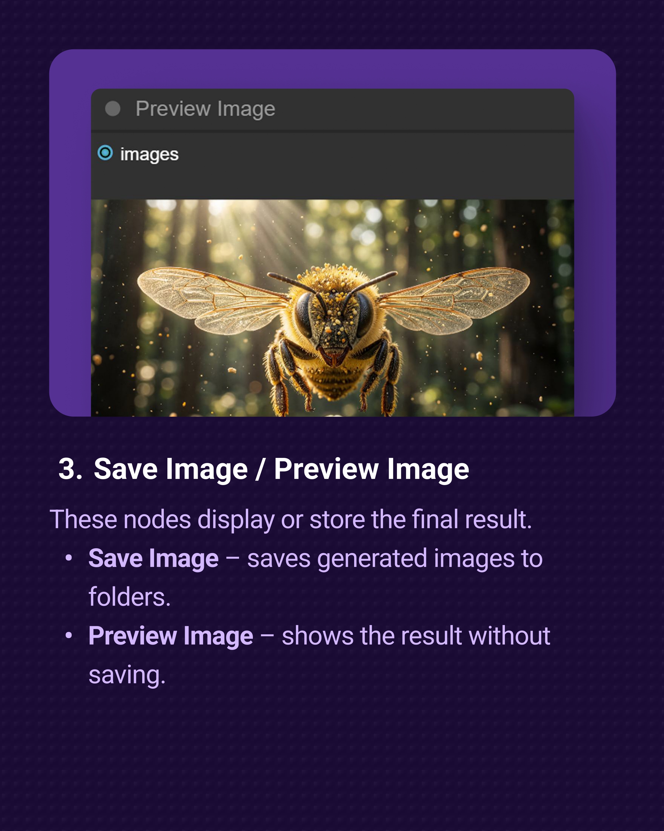 ComfyUI Save Image and Preview Image nodes side by side