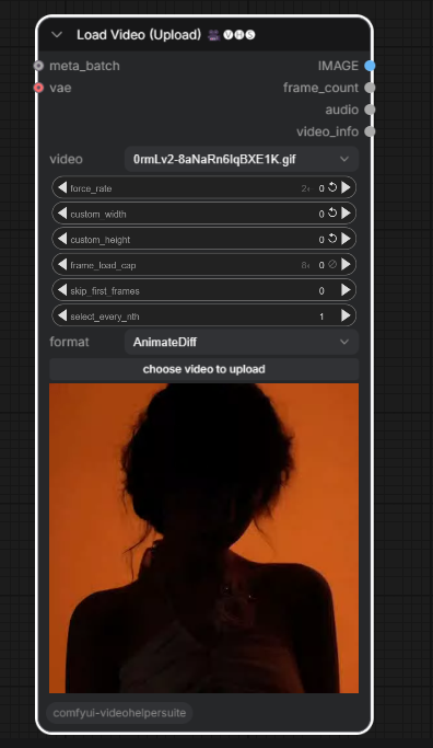 Load Video node parameters in ComfyUI VideoHelperSuite