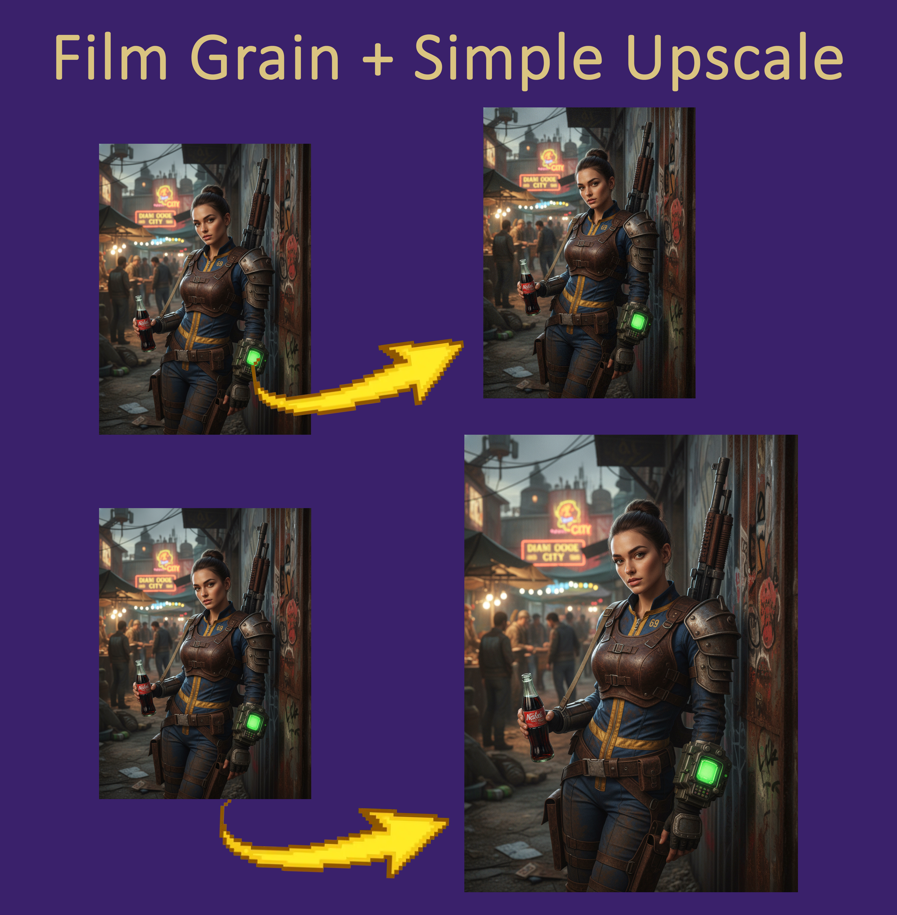Film Grain + Simple Upscale