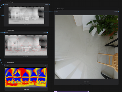 Panorama to Panorama Depth and Normal Map